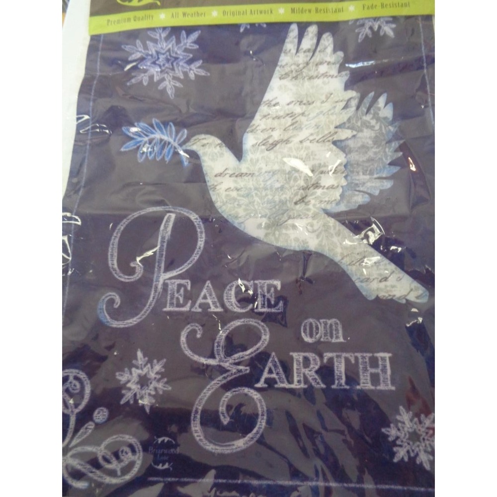 Peace on Earth Christmas Dove Blue Small Garden Flag 12.5 x 18" NIP
